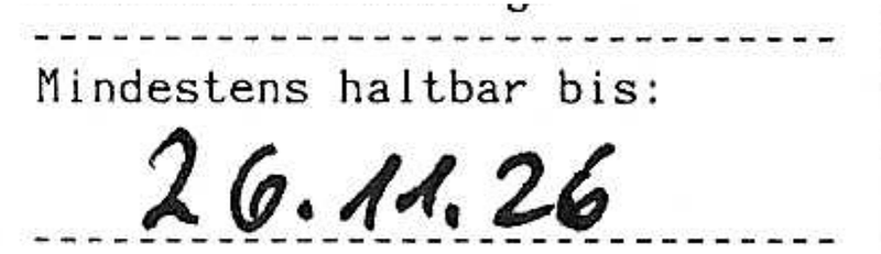 Mindesthaltbarkeitsdatum